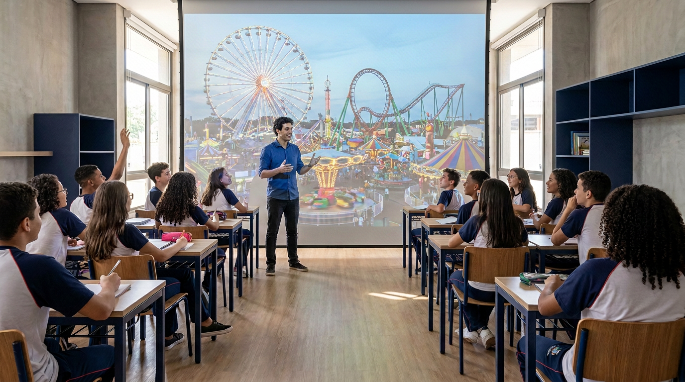 Aula com tecnologia imersiva na grade atual